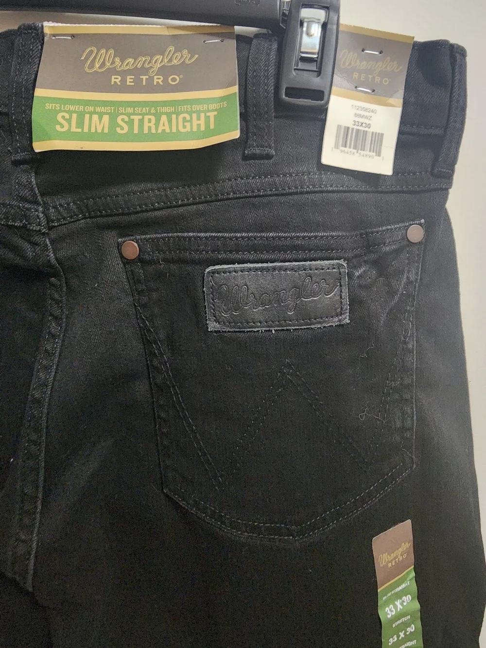 Wrangler Slim Straight Men's Jeans - Black - Picture 5 of 6